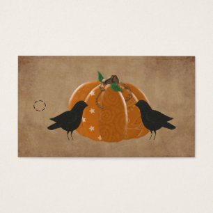Kråkor och primitiv Märkre för Pumpkin Visitkort