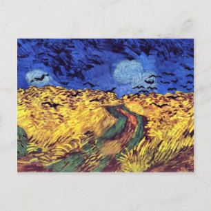 Kråkor över vetefält av Vincent Van Gogh Vykort