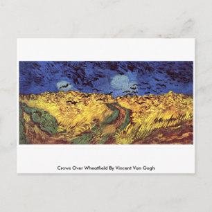Kråkor över Wheatfield av Vincent Van Gogh Vykort