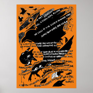 Kråkor på Lochranza-poster (orange) Poster