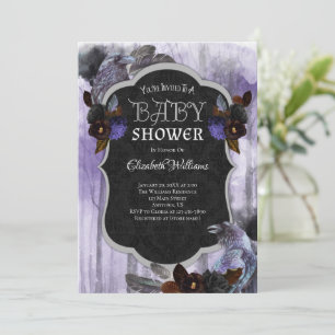Kråkor Ravens Goth Baby Shower-inbjudan Inbjudningar