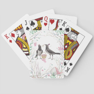 Kråkor som leker kort casinokort