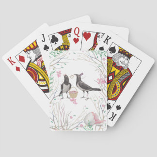 Kråkor som leker kort casinokort