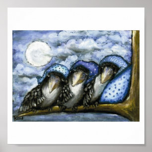 kråkor vid sänggående poster