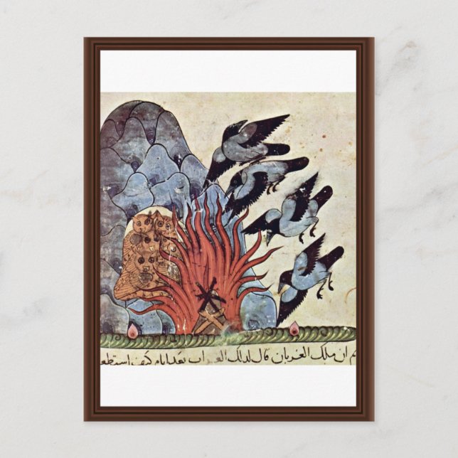 Kråkorna flydde sitt Vinge med elden O Vykort (Framsida)