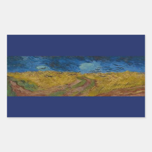 Kråkorna från Vincent Van Gogh Rektangulärt Klistermärke