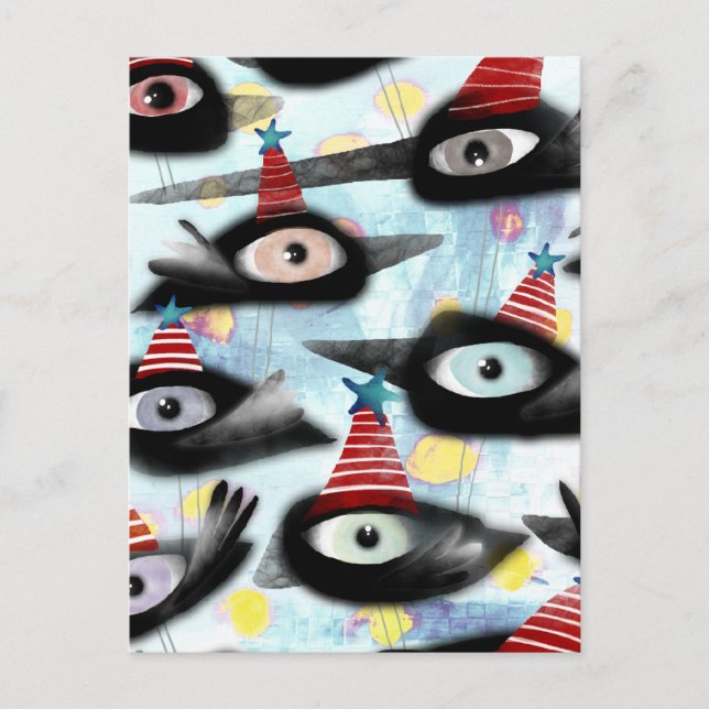 Kråkors vacker vinterfest vykort (Framsida)