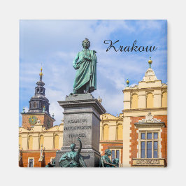 Krakow, A Mickiewicz monument, Polen, magnet