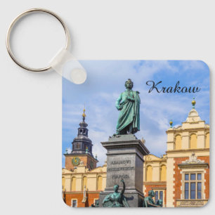 Krakow, A Mickiewicz monument, Polen, magnet Nyckelring