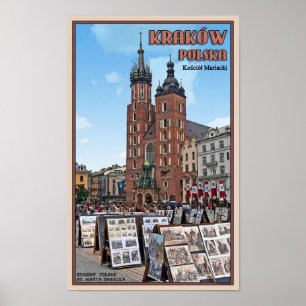 Krakow - Basilica för St Marys Poster