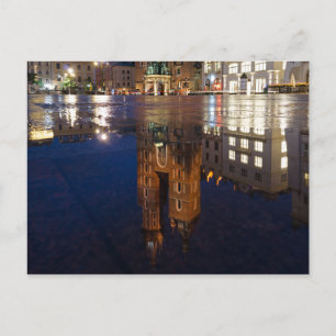 Krakow Basilica Reflection Polen Postcard Vykort