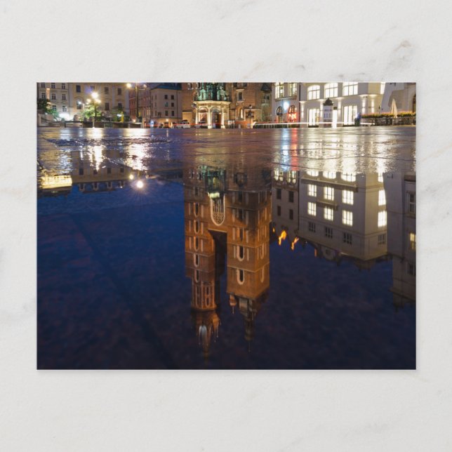 Krakow Basilica Reflection Polen Postcard Vykort (Framsida)