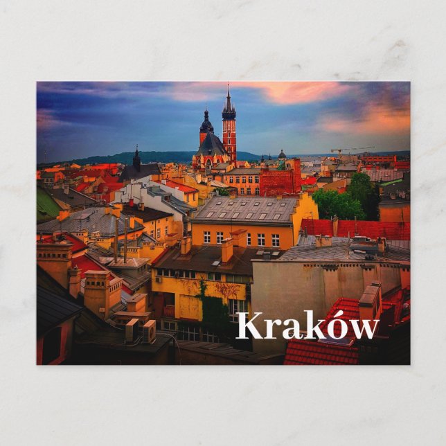 Krakow Europa Polen Polska Gamla Stan Vykort (Framsida)
