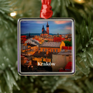 Krakow Europe Polen Polska Old Town Julgransprydnad Metall