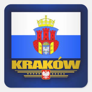 Krakow Fyrkantigt Klistermärke