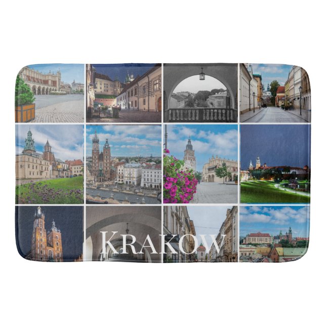 Krakow, gamla stadslandskap, Polen Badrumsmatta (Framsidan)