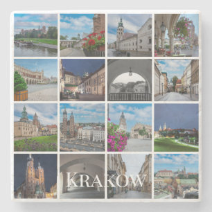 Krakow, gamla stadslandskap, Polen Stenunderlägg