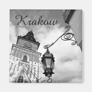 Krakow gammalt stadshus, Polen, kylmagnet Magnet