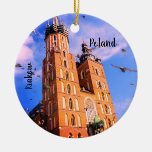 Krakow i Polen Julgransprydnad Keramik