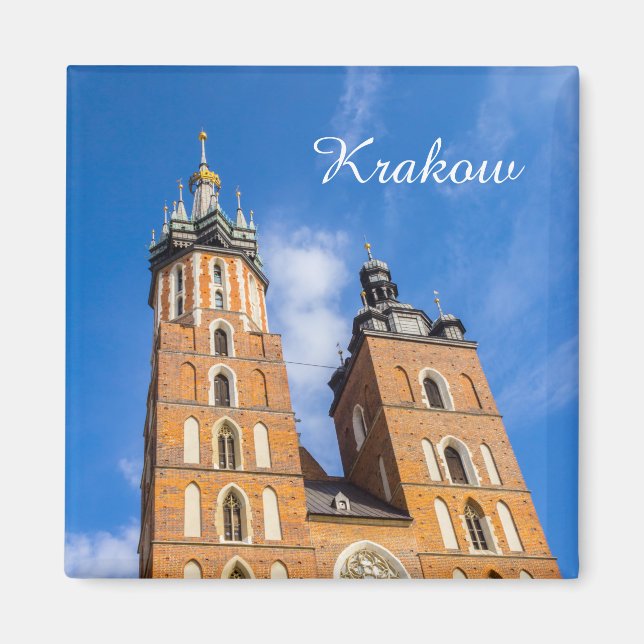 Krakow, kyrkan St Marys, Polen, magnet (Framsidan)
