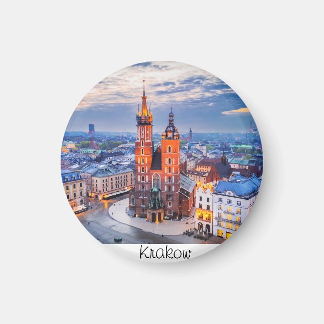 Krakow natt i Polen Magnet (Framsidan)