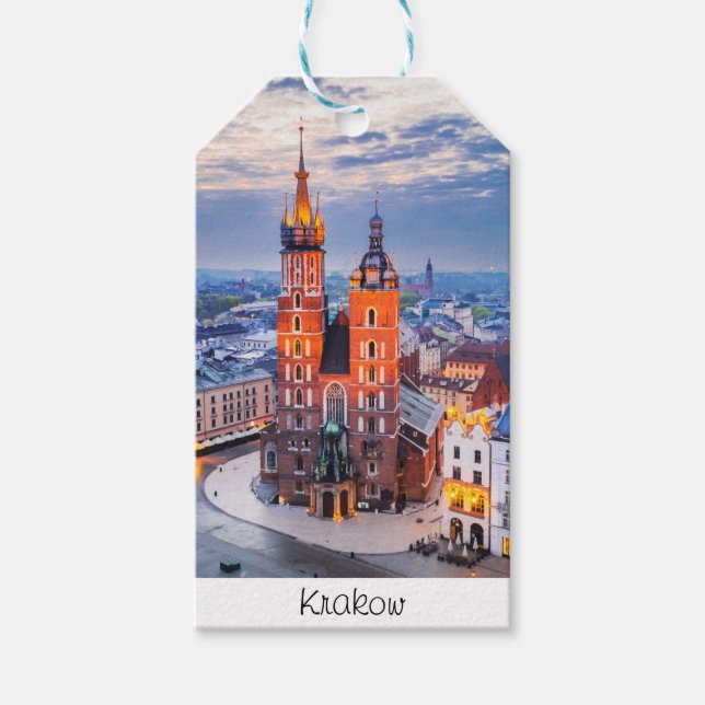 Krakow natt i Polen Presentetikett (Framsidan)