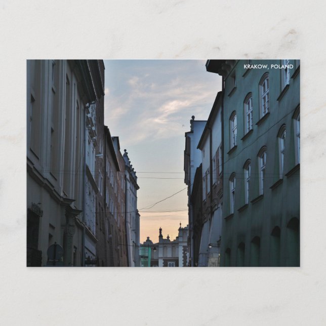 Krakow Old Town, med City Text Vykort (Framsida)