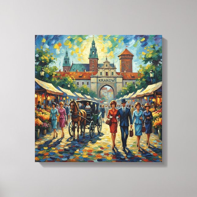 Krakow Poland Medieval Gate Stretched Canvas (Framsida)
