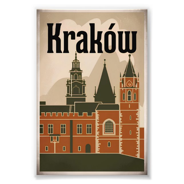 Kraków Poland vintage Fototryck (Framsidan)