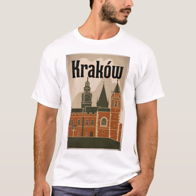 Kraków Poland vintage T Shirt (Framsida)