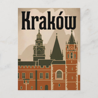 Kraków Poland vintage Vykort