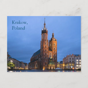 Krakow Polen Basilica Postcard Vykort