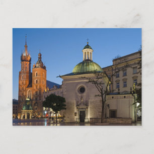 Krakow Polen Basilica Postcard Vykort