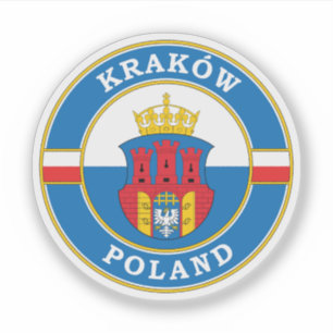 Krakow Polen Circle Emblem Klistermärken