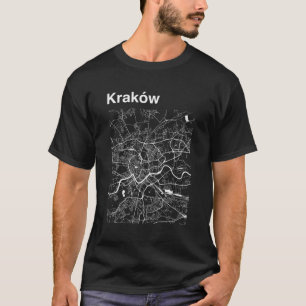 Krakow Polen City Karta T Shirt