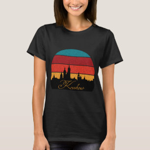 Krakow Polen Gamla Stan Retro Resa T Shirt