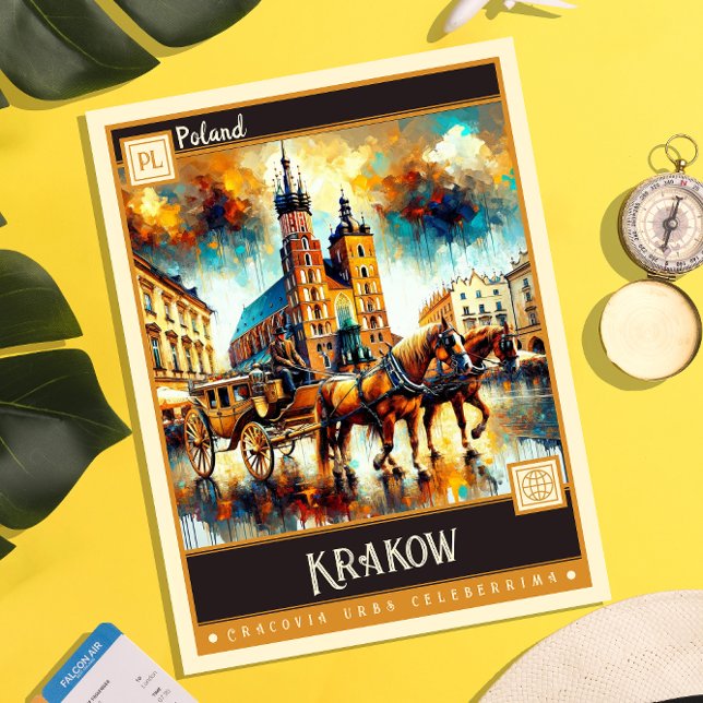 Krakow, Polen | Gammal Målning Vykort (Skapare uppladdad)