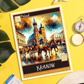 Krakow, Polen | Gammal Målning Vykort