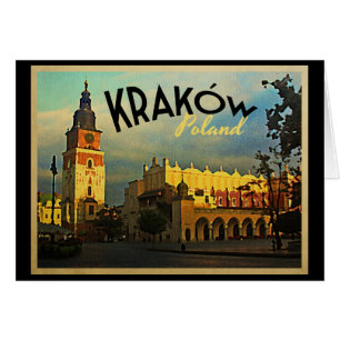 Krakow Polen Hälsningskort