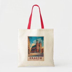 Krakow Polen Illustration Resa Konst Vintage Tygkasse