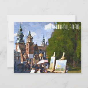 Kraków Polen Oljemålning Postkort 2 Vykort