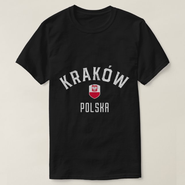Krakow Polen polska Flagga Krakow Polska Tee (Design framsida)