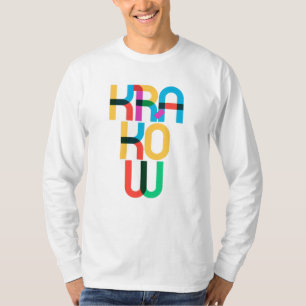 Kraków Polen Pop Art Brev T Shirt