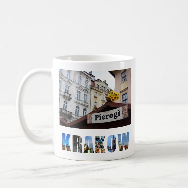 Krakow Polen Skapar ditt eget resefoto Kaffemugg (Vänster)
