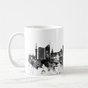 Krakow Polen Skyline BW Kaffemugg