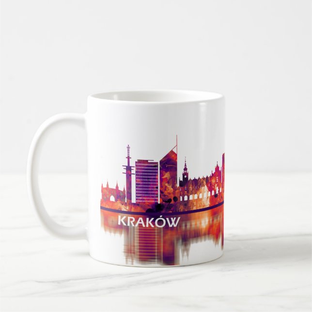 Krakow Polen Skyline Kaffemugg (Vänster)