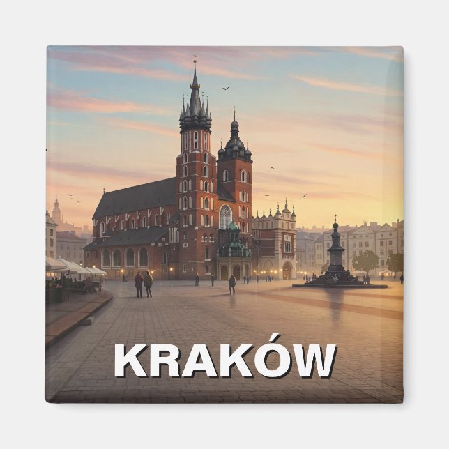 Krakow Polen Travel Magnet (Framsidan)