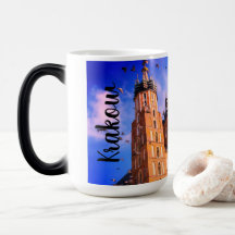 Krakow, Polen, vackra mugg med fåglar