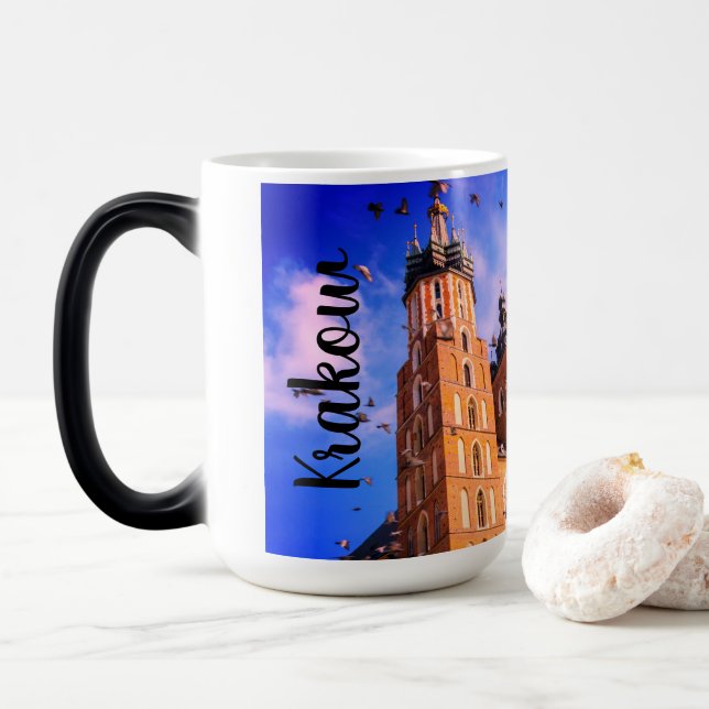 Krakow, Polen, vackra mugg med fåglar (Med munk)