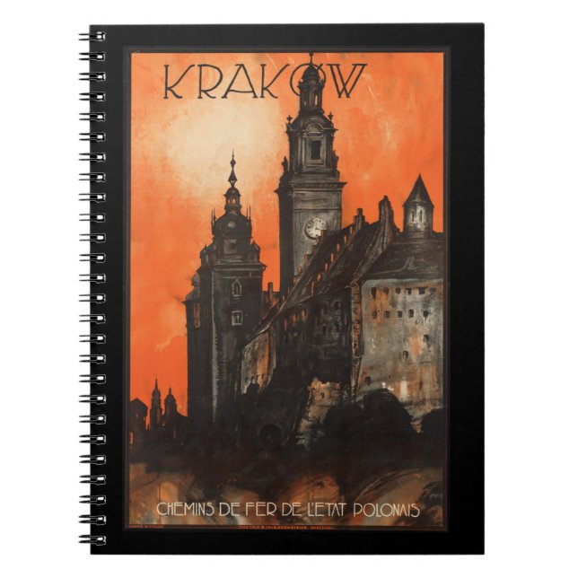Krakow Polen - Vintage Polska Travel Poster Anteckningsbok (Framsidan)